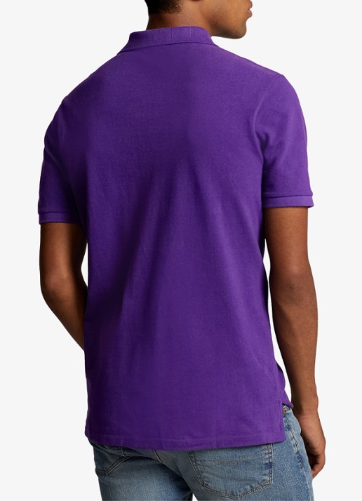 Ralph Lauren Custom slim fit polo van piqué katoen met logoborduring - achterkant 5 chalet purple/c5229