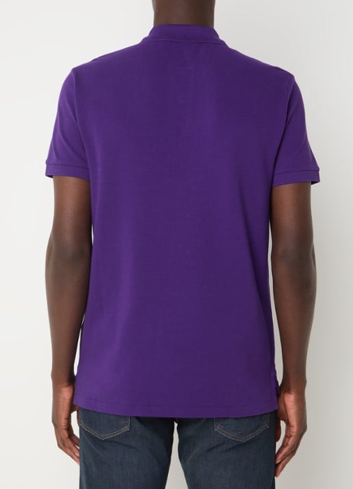 Ralph Lauren Custom slim fit polo van piqué katoen met logoborduring - achterkant 6 chalet purple/c5229