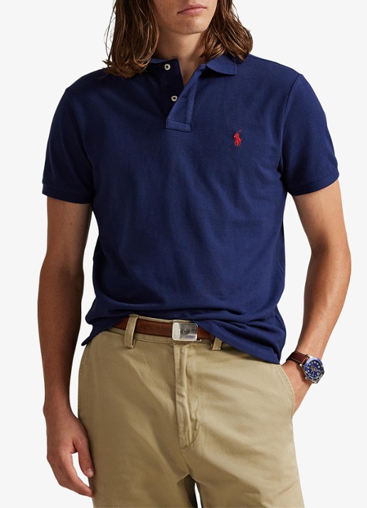 Ralph Lauren Custom slim fit polo van piqué katoen met logoborduring