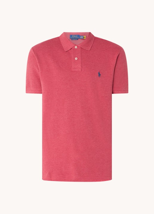 Ralph Lauren Custom slim fit polo van piqué katoen - voorkant ruby heather/c7976