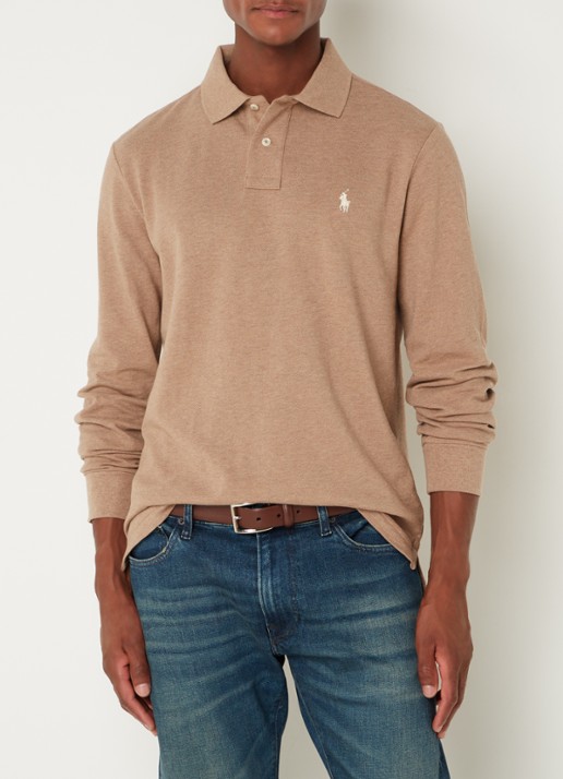 Ralph Lauren Custom slim fit polo van piqué katoen - detail grey cloud heather/c8135