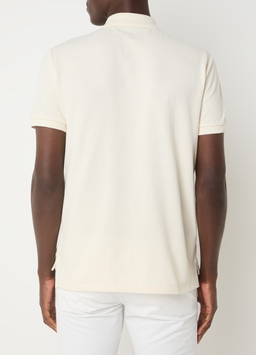 Ralph Lauren Custom slim fit polo van piqué katoen - achterkant 4 herbal milk/c7563