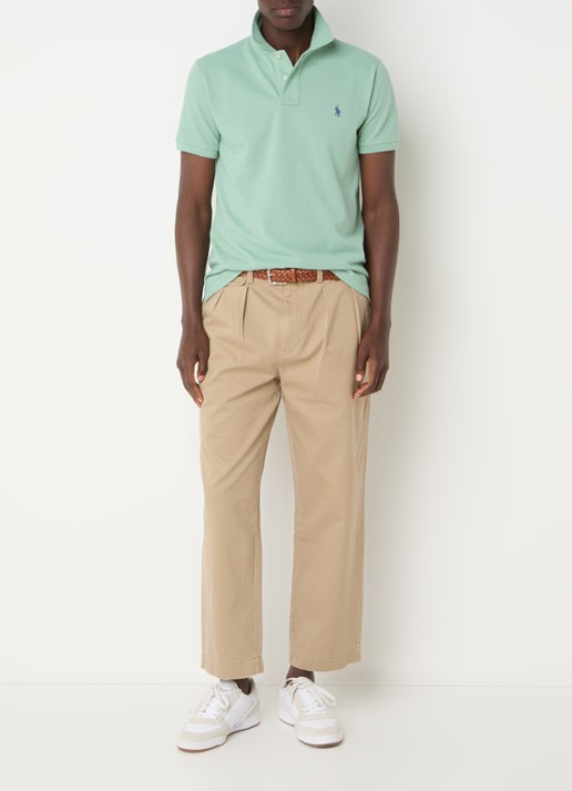 Ralph Lauren Custom slim fit polo van piqué katoen - voorkant 3 faded mint/c7563