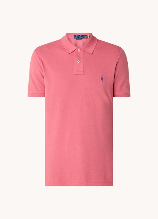 Ralph Lauren Custom slim fit polo van piqué katoen - voorkant adirondack berry