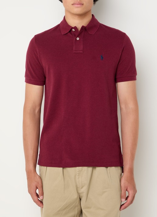 Ralph Lauren Custom slim fit polo van piqué katoen - detail vintage port heather/c7587-4326