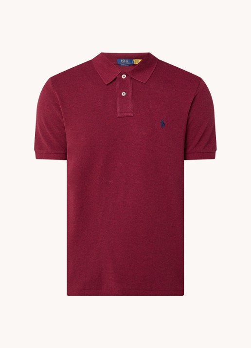 Ralph Lauren Custom slim fit polo van piqué katoen - voorkant 2 vintage port heather/c7587-4326