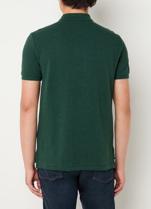 Ralph Lauren Custom slim fit polo van piqué katoen - achterkant 4 dark green heather