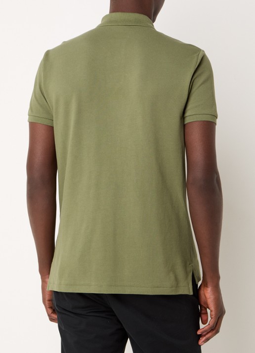 Ralph Lauren Custom slim fit polo van piqué katoen - achterkant 4 garden trail / groen