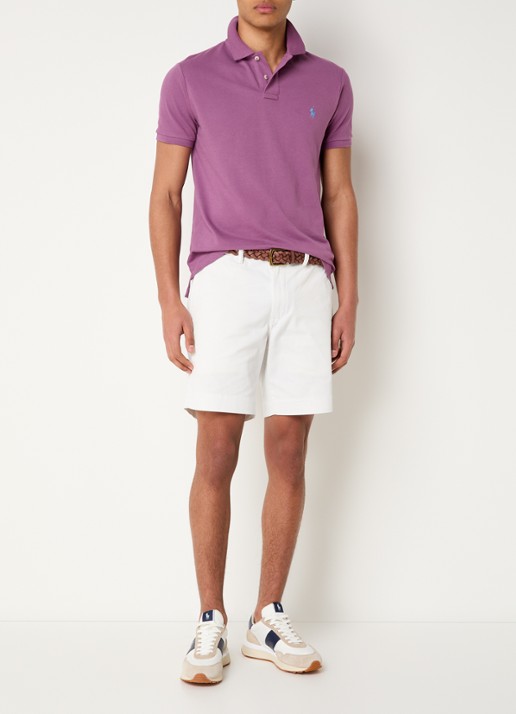 Ralph Lauren Custom slim fit polo van piqué katoen - voorkant 3 tea rose / paars