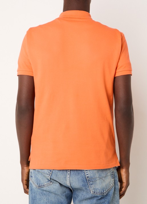 Ralph Lauren Custom slim fit polo van piqué katoen - achterkant 4 spring melon / oranje