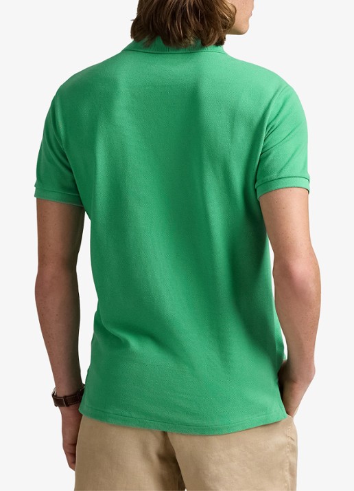 Ralph Lauren Custom slim fit polo van piqué katoen - achterkant 2 raft green / groen
