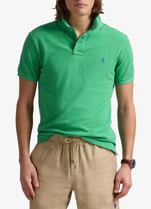 Ralph Lauren Custom slim fit polo van piqué katoen - detail raft green / groen