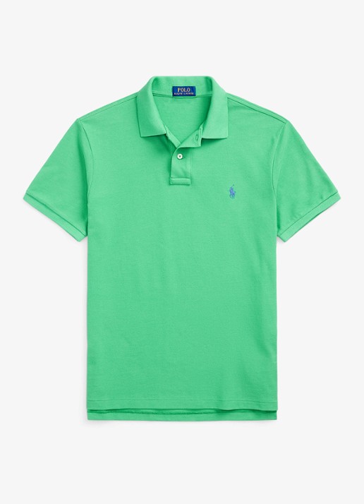Ralph Lauren Custom slim fit polo van piqué katoen - voorkant 3 raft green / groen