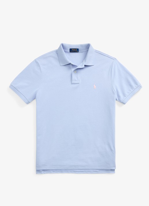 Ralph Lauren Custom slim fit polo van piqué katoen - voorkant 2 cornflower blue / blauw