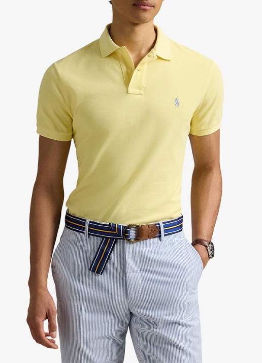 Ralph Lauren Custom slim fit polo van piqué katoen - detail 4 resort gold / geel
