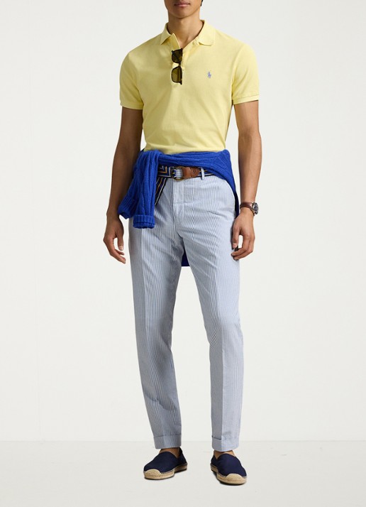 Ralph Lauren Custom slim fit polo van piqué katoen - voorkant 3 resort gold / geel