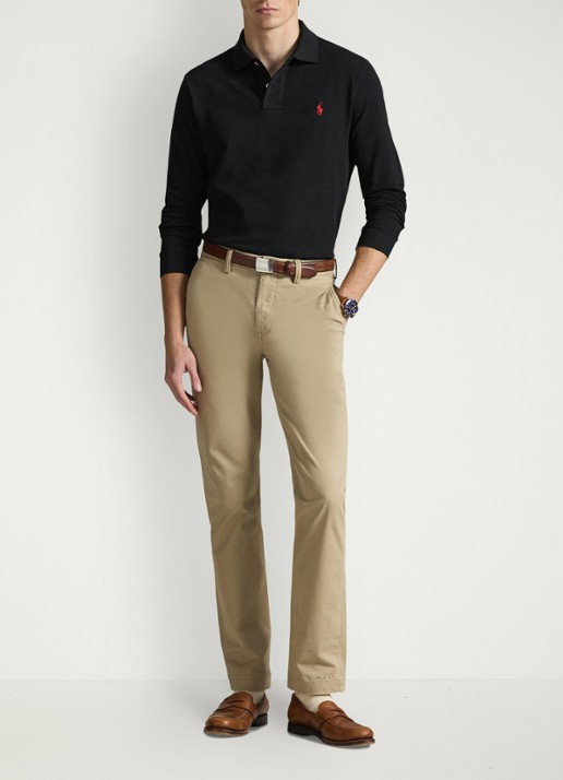 Ralph Lauren Custom slim fit polo van piqué katoen - voorkant 3 polo black / zwart