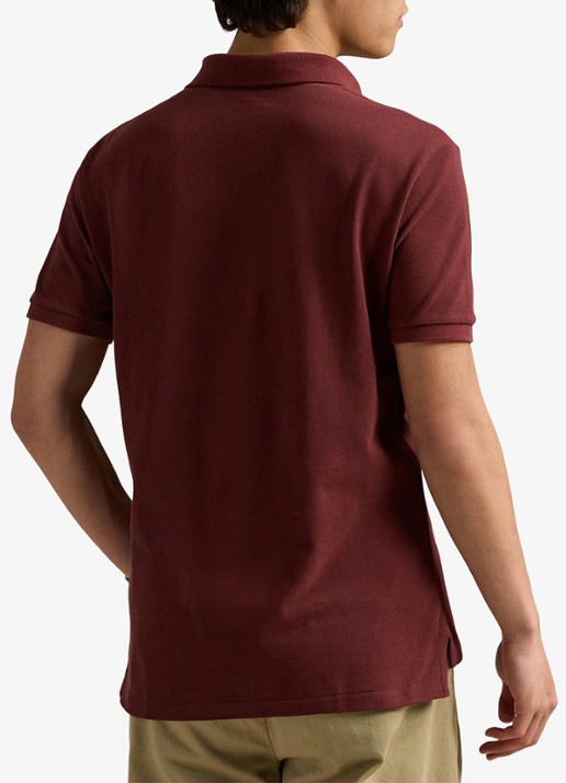 Ralph Lauren Custom slim fit polo van piqué katoen - achterkant red wine / wijnrood