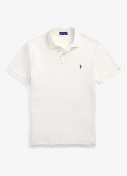 Ralph Lauren Custom slim fit polo van piqué katoen - voorkant pale cream / creme