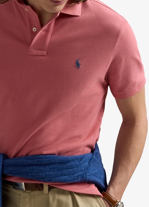 Ralph Lauren Custom slim fit polo van piqué katoen - detail 2 desert rose / roze