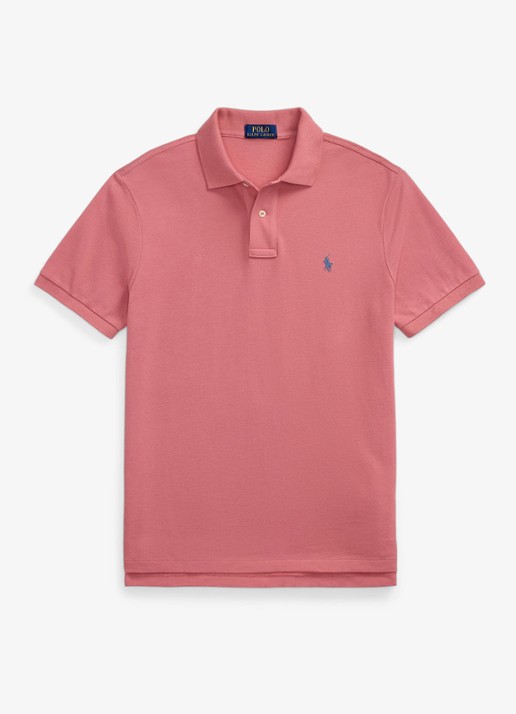 Ralph Lauren Custom slim fit polo van piqué katoen - voorkant 3 desert rose / roze