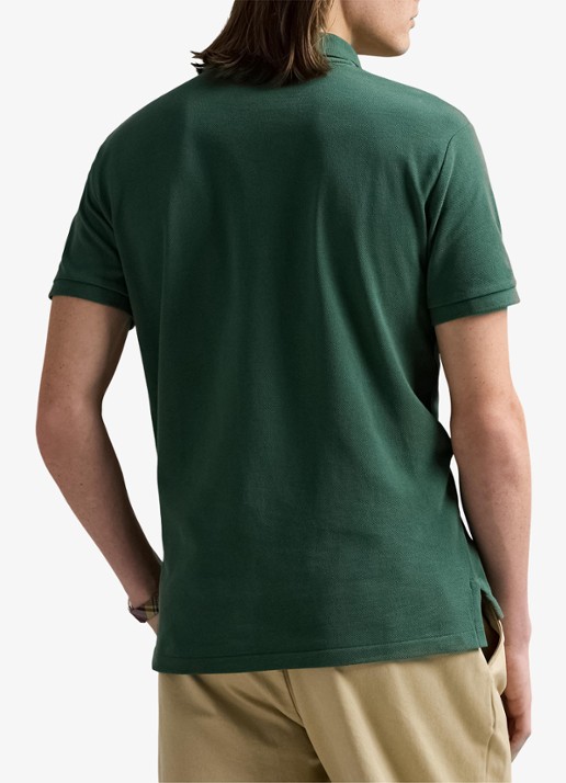 Ralph Lauren Custom slim fit polo van piqué katoen - achterkant 5 washed forest / donkergroen