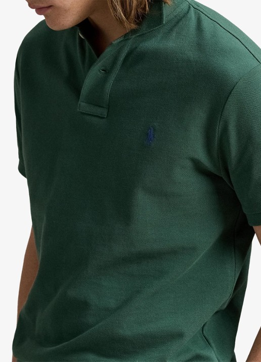 Ralph Lauren Custom slim fit polo van piqué katoen - detail 4 washed forest / donkergroen