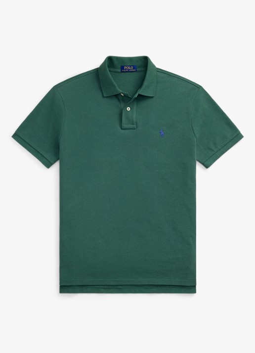 Ralph Lauren Custom slim fit polo van piqué katoen - voorkant washed forest / donkergroen