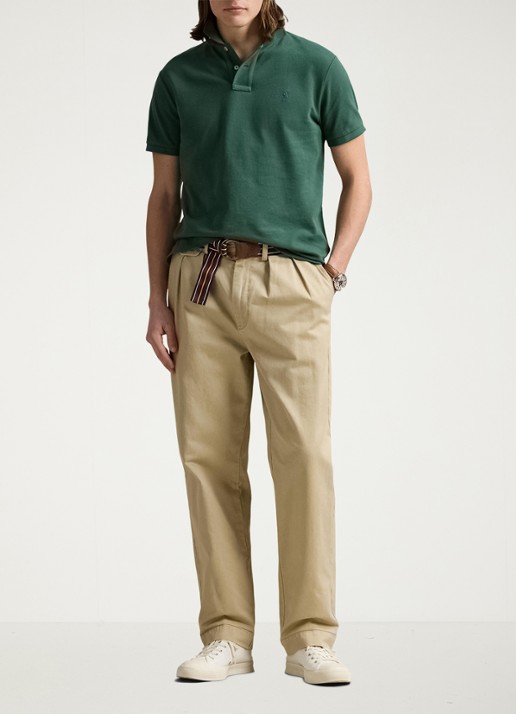 Ralph Lauren Custom slim fit polo van piqué katoen - voorkant 2 washed forest / donkergroen