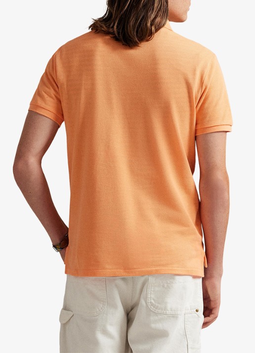 Ralph Lauren Custom slim fit polo van piqué katoen - achterkant 5 pompano orange / oranje