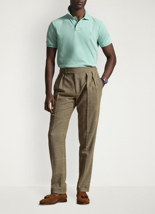 Ralph Lauren Custom slim fit polo van piqué katoen - voorkant 3 celadon/c7109-zyv9