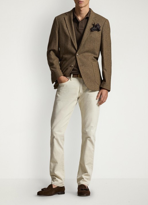Ralph Lauren Custom slim fit polo van piqué katoen - detail 2 nutmeg brown / bruin