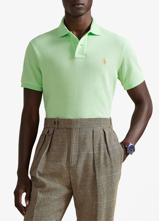 Ralph Lauren Custom slim fit polo van piqué katoen - voorkant 4 cruise lime/c2113-zyva
