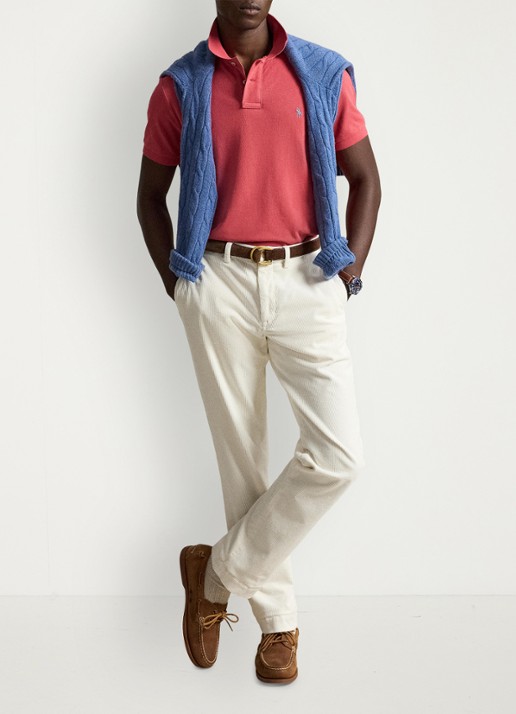 Ralph Lauren Custom slim fit polo van piqué katoen - detail 3 nantucket red / rood