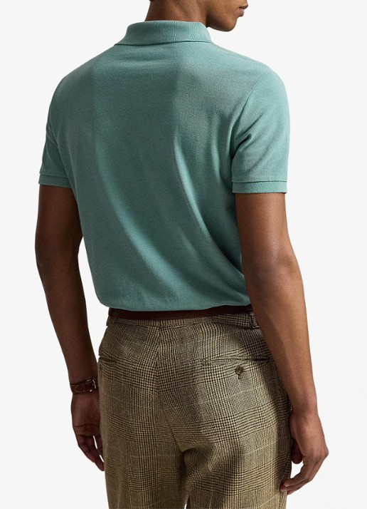 Ralph Lauren Custom slim fit polo van piqué katoen - achterkant 5 greenscape / groen