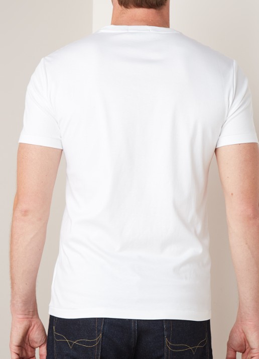 Ralph Lauren Custom slim fit T-shirt met ronde hals  - achterkant 4 white