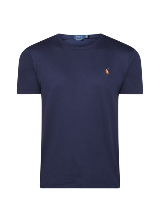 Ralph Lauren Custom slim fit T-shirt met ronde hals  - voorkant 3 rfd nvy