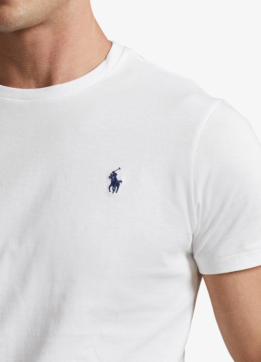 Ralph Lauren Custom slim T-shirt met ronde hals - detail 4 white / wit
