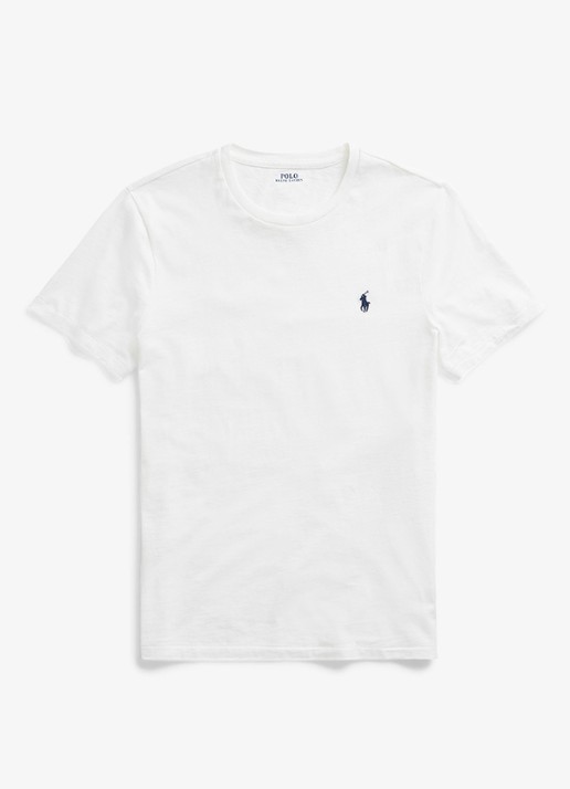 Ralph Lauren Custom slim T-shirt met ronde hals - voorkant white / wit