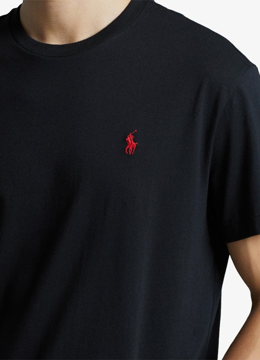 Ralph Lauren Custom slim T-shirt met ronde hals - detail 4 rl black / zwart