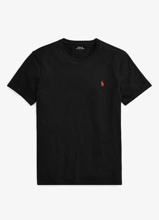 Ralph Lauren Custom slim T-shirt met ronde hals - voorkant rl black / zwart
