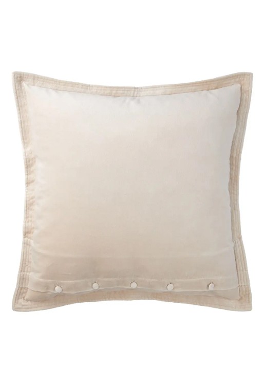 Ralph Lauren Cvelvet sierkussenhoes 50 x 50 cm - voorkant 2 creme