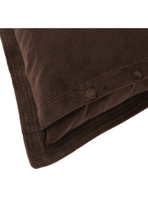 Ralph Lauren Cvelvet sierkussenhoes 50 x 50 cm - detail 3 donkerbruin