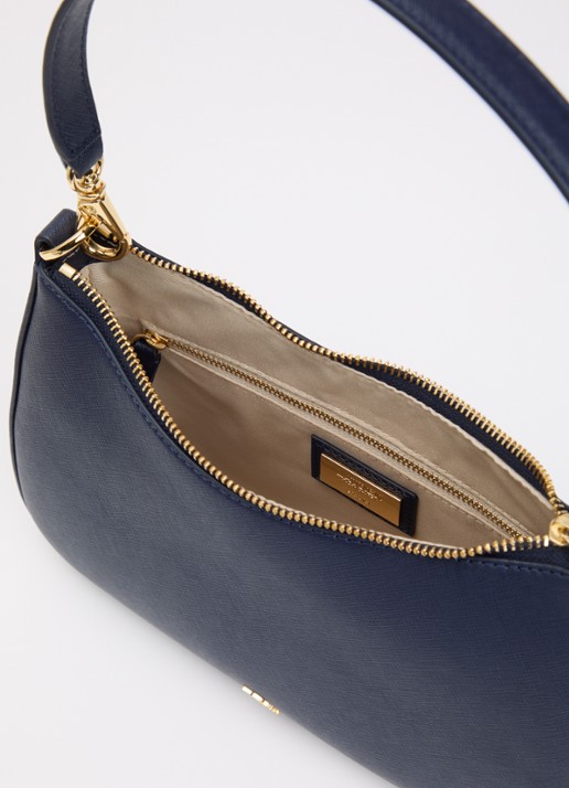 Ralph Lauren Danni schoudertas van leer met afneembare schouderriem - detail 2 donkerblauw