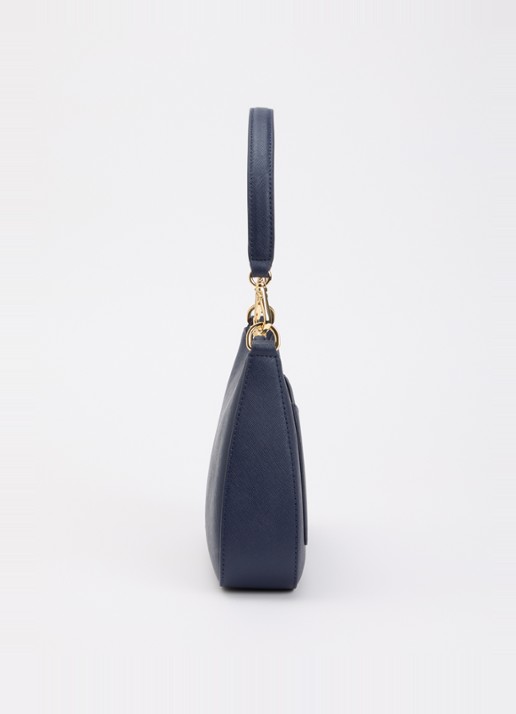 Ralph Lauren Danni schoudertas van leer met afneembare schouderriem - detail 3 donkerblauw