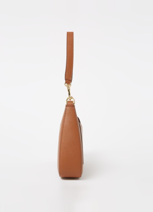 Ralph Lauren Danni schoudertas van leer - detail 4 cognac