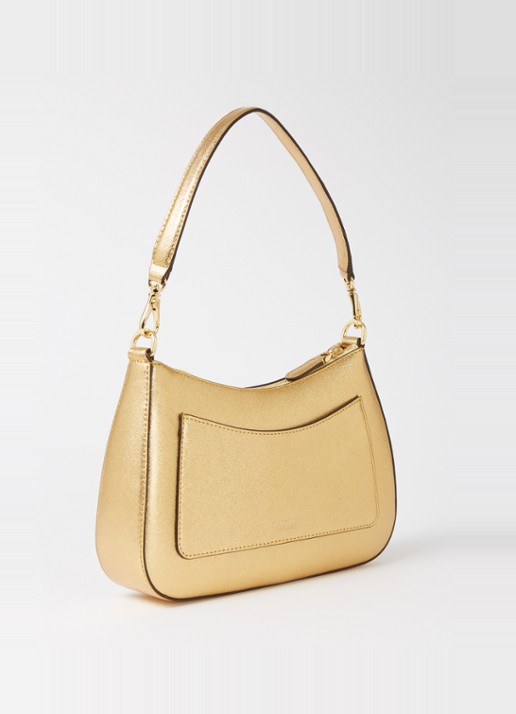 Ralph Lauren Danni schoudertas van leer - achterkant goud