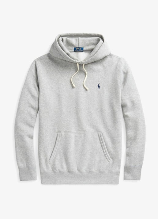 Ralph Lauren De RL fleece hoodie - voorkant 2 andover heather / grijs