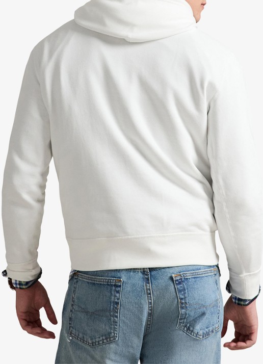 Ralph Lauren De RL fleece hoodie - achterkant 3 white / wit