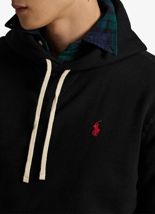 Ralph Lauren De RL fleece hoodie - detail 5 polo black / zwart